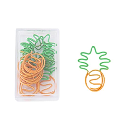 SHEGOTO 10 farbige Büroklammern, neuartige Form, Büroklammern, bunte Büroklammern für Kinder und Erwachsene, Metall-Frucht-Designs, Büroklammer-Set von SHEGOTO