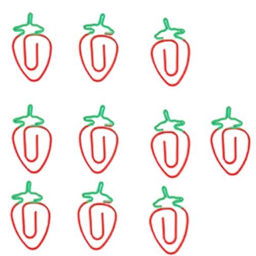 SHEGOTO 10 farbige Büroklammern, neuartige Form, Büroklammern, bunte Büroklammern für Kinder und Erwachsene, Metall-Frucht-Designs, Büroklammer-Set von SHEGOTO