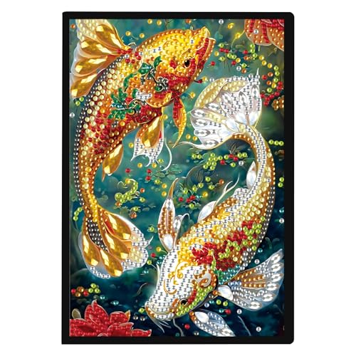SHEGZHUC 14.5x21cm Diamond Painting Notizbuch A5 Blank Diamant Painting Notizbuch Diamant Malerei Journal Buch Dankbarkeitstagebuch Spezialsteine Tagebuch Mädchen Geschenke(Siamesischer Kampffisch) von SHEGZHUC
