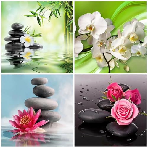 SHEGZHUC 4 Pack Diamond Painting Blumen Zen 30x30cm Diamond Painting Orchideen Lotus Rosen Diamant Painting Bilder Blumen Mosaik Diamant Malerei Kunst Stickerei Kreuzstich Bilder Geschenk Wand Dekor SHEGZHUC 4 Pack Diamond Painting Blumen Zen 30x30cm Diamond Painting Orchideen Lotus Rosen Diamant Painting Bilder Blumen Mosaik Diamant Malerei Kunst Stickerei Kreuzstich Bilder Geschenk Wand Dekor von SHEGZHUC
