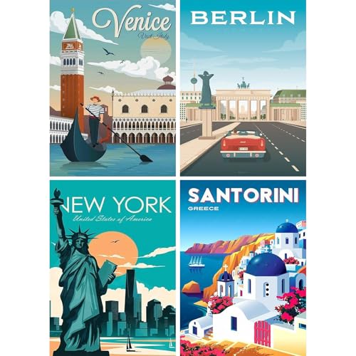 SHEGZHUC 4 Pack Diamond Painting Stadt Poster 30x40cm Diamond Painting Retro Poster Diamond Painting Landschaft Reiseposter Diamant Malerei Kunst Stickerei Kreuzstich Bilder Geschenk Wanddekoration SHEGZHUC 4 Pack Diamond Painting Stadt Poster 30x40cm Diamond Painting Retro Poster Diamond Painting Landschaft Reiseposter Diamant Malerei Kunst Stickerei Kreuzstich Bilder Geschenk Wanddekoration von SHEGZHUC