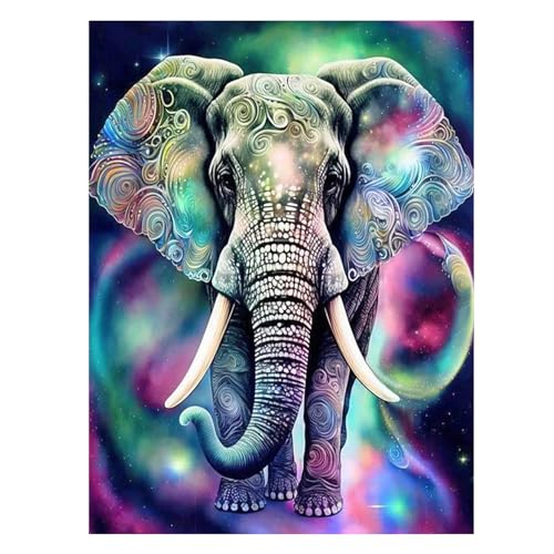 SHEGZHUC 40x50cm Diamond Painting Elefant Bunt Diamant Painting Bilder Elefant Diamond Painting Tiere Erwachsene Diamant Malerei Kunst Stickerei Kreuzstich Bilder Geschenk Wanddekoration von SHEGZHUC
