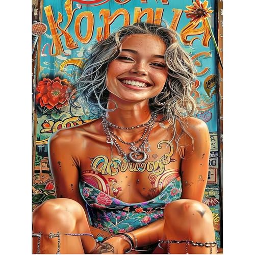 SHEGZHUC 40x50cm Eckige Steine Diamond Painting Frau Teilbohrer Diamant Painting Frauen Schönheiten Diamond Painting Pop Art Diamant Malerei Kunst Stickerei Kreuzstich Bilder Geschenk Wanddekoration von SHEGZHUC