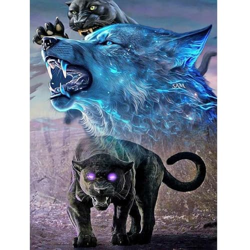 SHEGZHUC Eckige Steine Diamond Painting Leopard Wolf Flammen Blau Diamond Painting Tiere Mosaik Diamant Malerei Kunst Stickerei Kreuzstich Bilder Geschenk Wanddekoration 40x50cm SHEGZHUC Eckige Steine Diamond Painting Leopard Wolf Flammen Blau Diamond Painting Tiere Mosaik Diamant Malerei Kunst Stickerei Kreuzstich Bilder Geschenk Wanddekoration 40x50cm von SHEGZHUC
