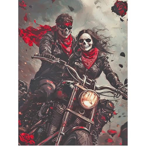 SHEGZHUC 40x50cm Eckige Steine Diamond Painting Totenkopf Paar Diamond Painting Motorrad und Totenkopf Skull Schädel Mosaik Diamant Malerei Kunst Stickerei Kreuzstich Bilder Geschenk Wanddekoration SHEGZHUC 40x50cm Eckige Steine Diamond Painting Totenkopf Paar Diamond Painting Motorrad und Totenkopf Skull Schädel Mosaik Diamant Malerei Kunst Stickerei Kreuzstich Bilder Geschenk Wanddekoration von SHEGZHUC