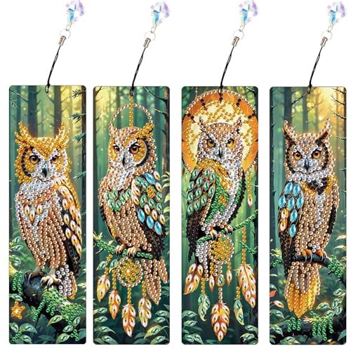SHEGZHUC 4er Set Diamond Painting Lesezeichen Basteln Eule Wald Tiere Traumfänger Diamant Painting Lesezeichen Mosaik Diamant Malerei Stickerei Kreuzstich Bilder Kunst Geschenk SHEGZHUC 4er Set Diamond Painting Lesezeichen Basteln Eule Wald Tiere Traumfänger Diamant Painting Lesezeichen Mosaik Diamant Malerei Stickerei Kreuzstich Bilder Kunst Geschenk von SHEGZHUC