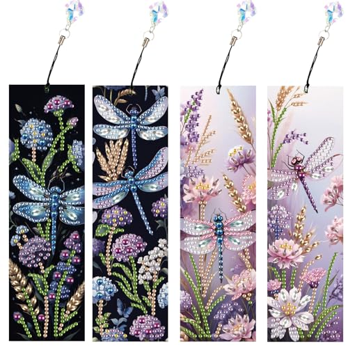 SHEGZHUC 4er Set Diamond Painting Lesezeichen Basteln Libelle Blumen Flieder Diamant Painting Lesezeichen Mosaik Diamant Malerei Stickerei Kreuzstich Bilder Kunst Geschenk SHEGZHUC 4er Set Diamond Painting Lesezeichen Basteln Libelle Blumen Flieder Diamant Painting Lesezeichen Mosaik Diamant Malerei Stickerei Kreuzstich Bilder Kunst Geschenk von SHEGZHUC