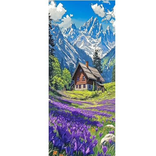 SHEGZHUC 50x110cm Diamond Painting Ländliches Haus Diamond Painting Berge Landschaft Lavendel Diamond Painting Groß XXL Diamant Malerei Kunst Stickerei Kreuzstich Bilder Geschenk Wanddekoration von SHEGZHUC