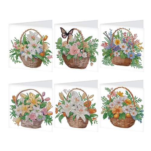 SHEGZHUC 6er Set Diamond Painting Grußkarten Set Blumenkorb Lilien Diamond Painting Karten Geburtstagskarte Dankeskarte Segensgrußkarte Feiertagskarten Stickerei Kreuzstich Diamant Malerei Geschenk SHEGZHUC 6er Set Diamond Painting Grußkarten Set Blumenkorb Lilien Diamond Painting Karten Geburtstagskarte Dankeskarte Segensgrußkarte Feiertagskarten Stickerei Kreuzstich Diamant Malerei Geschenk von SHEGZHUC