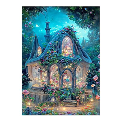 SHEGZHUC Diamond Painting Fantasy Cottage 40x50cm Diamond Painting Traumhaus Landschaft Häuser Diamond Painting Schloss Malen nach Zahlen Erwachsene Blumen Diamond Painting Märchenwald Craft Buddy von SHEGZHUC