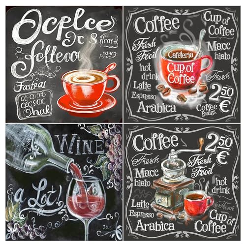 SHEGZHUC Diamond Painting Kaffee 4er Set 30x30cm Kaffee Bilder Für die Küche 5D Diamant Painting Kaffee Diamond Painting Weinflasche Diamant Painting Bilder Erwachsene Schwarz Weiss Kaffee SHEGZHUC Diamond Painting Kaffee 4er Set 30x30cm Kaffee Bilder Für die Küche 5D Diamant Painting Kaffee Diamond Painting Weinflasche Diamant Painting Bilder Erwachsene Schwarz Weiss Kaffee von SHEGZHUC