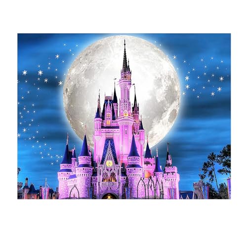 SHEGZHUC Diamond Painting Lila Schloss 50x40cm Mond und Sterne 5D Diamant Painting Wald Kirche Palast Nacht Märchenwald Landschaft SHEGZHUC Diamond Painting Lila Schloss 50x40cm Mond und Sterne 5D Diamant Painting Wald Kirche Palast Nacht Märchenwald Landschaft von SHEGZHUC