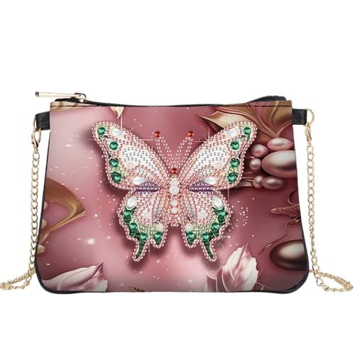 SHEGZHUC Diamond Painting Tasche Diamond Painting Schmetterling Diamant Painting Diamond Art Painting Tragetasche Stofftasche Kosmetiktasche Geldbörsen Handtasche für Mädchen Frauen Bastelset Geschenk von SHEGZHUC