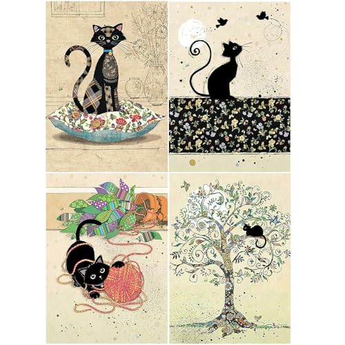 SHEGZHUC Diamond Painting Tiere 4er Set 30x40cm Diamond Painting Schwarze Katze Cartoon Baum Katzenbilder Pflanzen Grün Diamant Malerei Kunst Stickerei Kreuzstich Geschenk Wanddekoration SHEGZHUC Diamond Painting Tiere 4er Set 30x40cm Diamond Painting Schwarze Katze Cartoon Baum Katzenbilder Pflanzen Grün Diamant Malerei Kunst Stickerei Kreuzstich Geschenk Wanddekoration von SHEGZHUC
