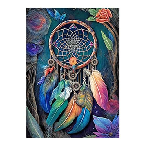 SHEGZHUC Diamond Painting Traumfänger Bunt 30x40cm Diamant Painting Traumfänger Malen nach Zahlen Traumfänger Diamant Malerei Kunst Stickerei Kreuzstich Bilder Geschenk Wanddekoration von SHEGZHUC