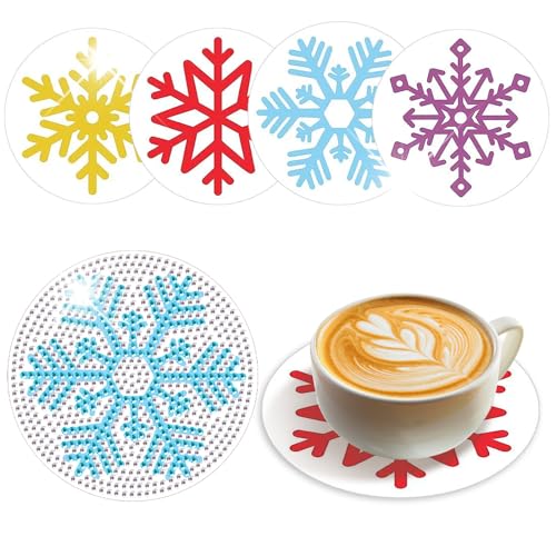 SHEGZHUC Diamond Painting Untersetzer Schneeflocke 4 STK Snowflake Diamond Painting Glasuntersetzer Tischuntersetzer Winterlandschaft Dekorative Kunsthandwerk für Wein Gläser Teetassen und Getränke SHEGZHUC Diamond Painting Untersetzer Schneeflocke 4 STK Snowflake Diamond Painting Glasuntersetzer Tischuntersetzer Winterlandschaft Dekorative Kunsthandwerk für Wein Gläser Teetassen und Getränke von SHEGZHUC