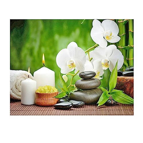 SHEGZHUC Square Diamond Painting Landschaft Zen 50x40cm Diamond Painting Orchideen Quadratische Steine Malen nach Zahlen Orchidee Diamond Painting Erwachsene Orchideen Daiments Painting Orchideen von SHEGZHUC