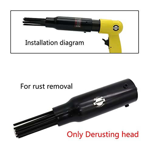 Drucklufthammer, 120mm Air Hammer Professionelle Handheld Pistolen Gas Schaufeln Kleiner Rostentferner Pneumatische Werkzeuge mit 4 Meißel Set(Derusting head) von SHEHUALI
