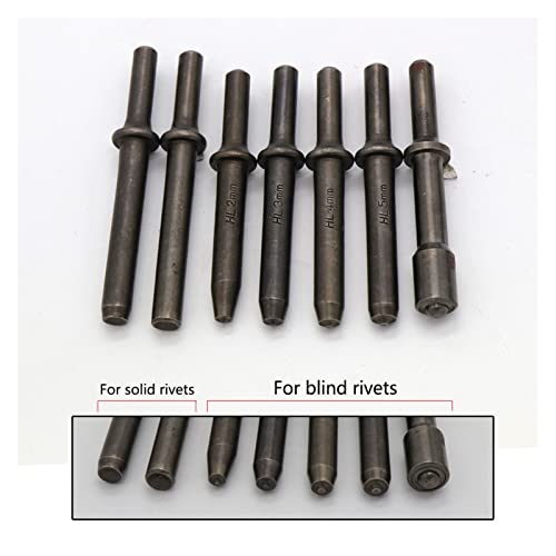 Drucklufthammer, 120mm Air Hammer Professionelle Handheld Pistolen Gas Schaufeln Kleiner Rostentferner Pneumatische Werkzeuge mit 4 Meißel Set(Rivet head) von SHEHUALI