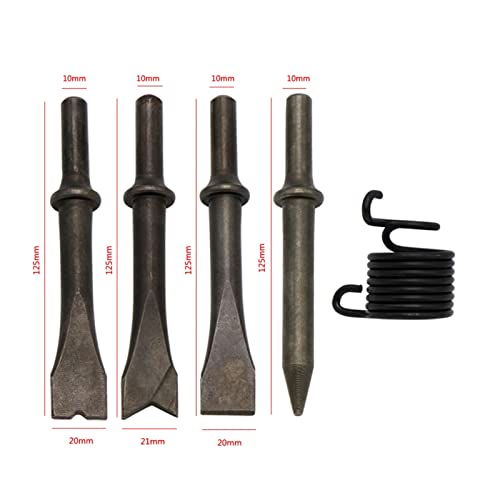 Drucklufthammer, 120mm Air Hammer Professionelle Handheld Pistolen Gas Schaufeln Kleiner Rostentferner Pneumatische Werkzeuge mit 4 Meißel Set(Spade tip) von SHEHUALI