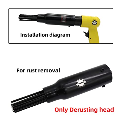 Drucklufthammer, 150Y 120mm Air Hammer Handheld Pistolengas Schaufeln Kleiner Rostentferner Pneumatische Werkzeuge mit 4 Meißeln(Derusting head) von SHEHUALI