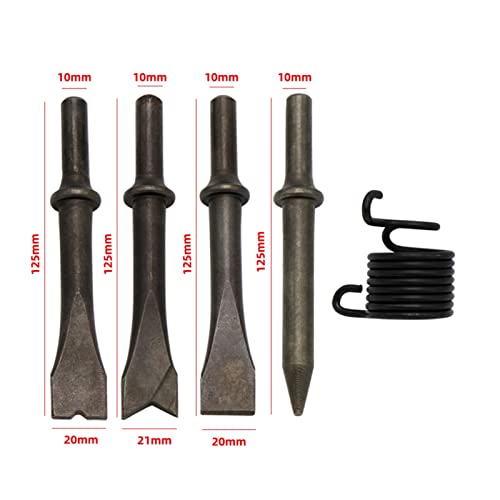 Drucklufthammer, 150Y 120mm Air Hammer Handheld Pistolengas Schaufeln Kleiner Rostentferner Pneumatische Werkzeuge mit 4 Meißeln(Spade tip) von SHEHUALI