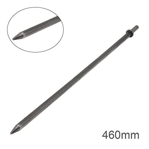 Drucklufthammer, 4 teile/los Lufthammer Kopf Luft Meißel Hartstahl Feste Schlaghammer Kopfstütze Pneumatische Werkzeug zum Klopfen/Rostentfernung(460mm Pointed) von SHEHUALI