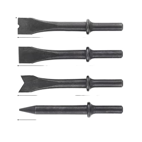 Drucklufthammer, 9150 120mm Professionelle Handpistole Gasschaufel Lufthammer Kleiner Rostentferner Schneiden Bohren Chipping Pneumatisches Werkzeug(4pcs Air Chisel) von SHEHUALI
