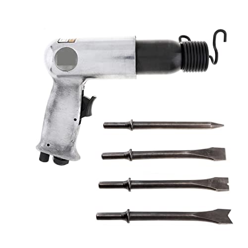 Drucklufthammer, 9190 190 mm professioneller pneumatischer Hammer Handpistole Luftschaufeln kleine Gasmeißel Rostentferner pneumatische Schneidwerkzeuge(9190 with 4 Shovels) von SHEHUALI