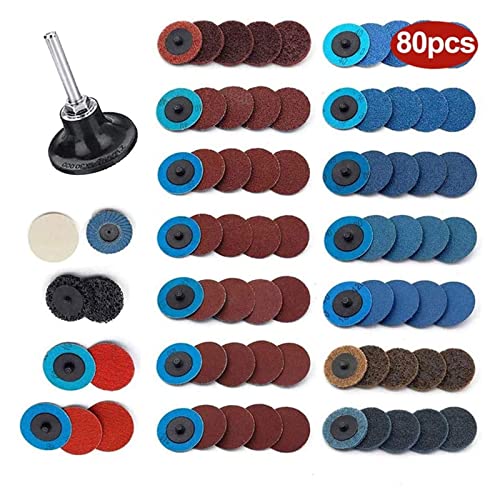 Drucklufthammer, Poratble Mini 1/4 Luftwinkel-Stabschleifer 90-Grad-Pneumatik-Schleifpoliermühle Graviermaschine mit Schleifscheiben-Werkzeugsatz(Only 80PCS No Tool) von SHEHUALI
