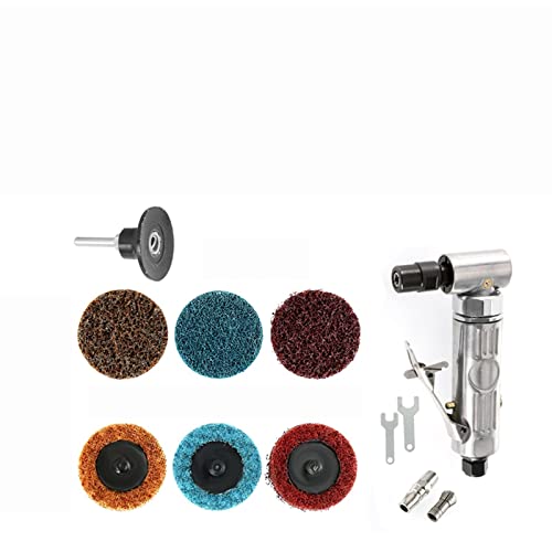 Drucklufthammer, Poratble Mini 1/4 Luftwinkel-Stabschleifer 90-Grad-Pneumatik-Schleifpoliermühle Graviermaschine mit Schleifscheiben-Werkzeugsatz(With 45pcs) von SHEHUALI