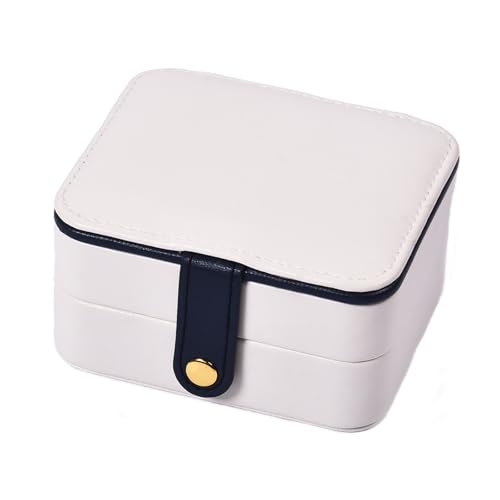 SHELFLOVER Reise-Schmuckschatulle, leicht zu transportieren, kleiner Schmuck-Organizer für Damen und Mädchen, PU-Leder, Mini-Halter, Aufbewahrungsbox, tragbar, für Halsketten, Ohrringe, Ringe von SHELFLOVER