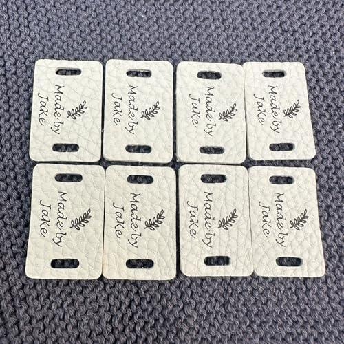 10 Stück Personalisierte 20x30mm Rechteckige Kunstleder Etiketten, Benutzerdefinierter Text Oder Logo Kleidungsetiketten, Wollherzstrang Handgemachte Artikel, Anhänger For Häkeln(Style5) von SHENGBEIDZ