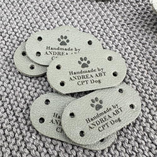 10 Stück Personalisierte Lederetiketten Für Strickwaren, Individuelle Lederetiketten Für Häkeln Und Kleidung, Handgefertigte Etiketten Für Strickmützen, Lederetiketten(Style2) von SHENGBEIDZ