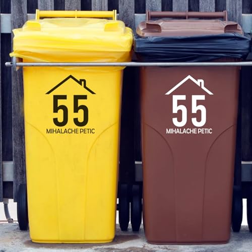 3 Stück Personalisierte Mülleimer-Etiketten, Benutzerdefinierte Vinyl-Aufkleber For Mülleimer, Adress-Aufkleber, Mülleimer-Etiketten(15cm) von SHENGBEIDZ