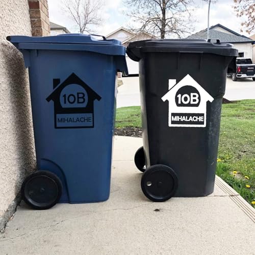 3Pcs Wheelie Bin Zahlen Custom House Nummer Vinyl Aufkleber Aufkleber For Müll Mülleimer Home Decor(22cm) von SHENGBEIDZ
