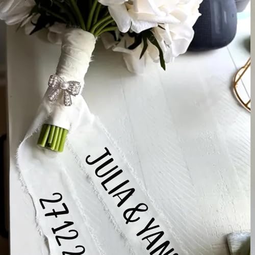 Personalisiertes Brautstraußband, Personalisiertes Hochzeitsgeschenk, Brautandenken, Blumen, Monogramm Zur Dekoration Personalisiertes Brautstraußband, Personalisiertes Hochzeitsgeschenk, Brautandenken, Blumen, Monogramm Zur Dekoration von SHENGBEIDZ