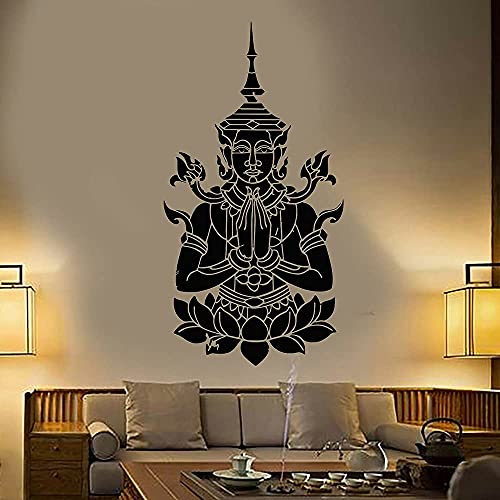Diy Vinyl Wandaufkleber Im Asiatischen Stil Wandaufkleber Lotus Aufkleber Familie Wohnzimmer Dekoration Wandbild 80X42Cm von SHENGWW