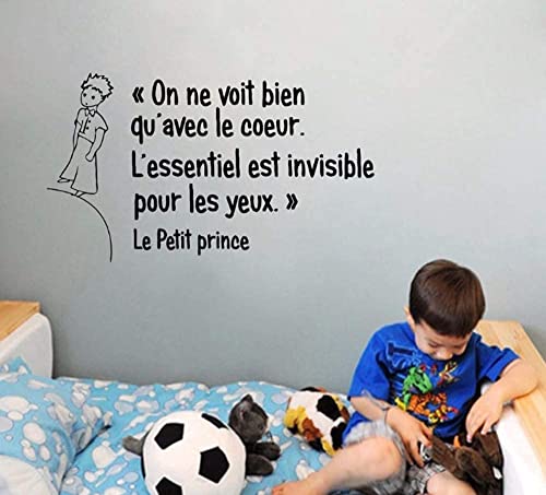 Französisch Kleiner Prinz Zitate Vinyl Wandaufkleber Kinder Jungen Zimmer/Schlafzimmer Prinz Wandkunst Wandtattoo Dekoration 90 * 52Cm von SHENGWW