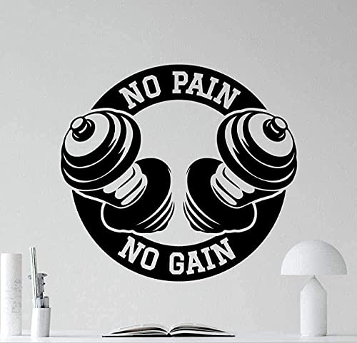 Gym Fitness Dekoration Wohnzimmer Wandtattoo Buchstaben Vinyl Rustikale Inspirierende Wandaufkleber 58X64 Cm von SHENGWW