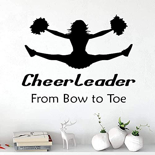 SHENGWW Cartoon-Stil Cheerleading Wandaufkleber Wandbild Kunst Aufkleber Wandbild 57x80cm, Wand, Tür, Fenster, Möbel, Matt, Polyvinylchlorid, Rot, Cartoon, Rechteck, Indoor, 1 Stück von SHENGWW