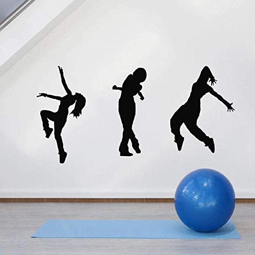 Mädchen Tanzen Wandtattoo Hip Hop Freestyle Street Dance Schule Klassenzimmer Innen Schlafzimmer Dekoration Fenster Vinyl Wandbild Aufkleber 42X84 Cm von SHENGWW