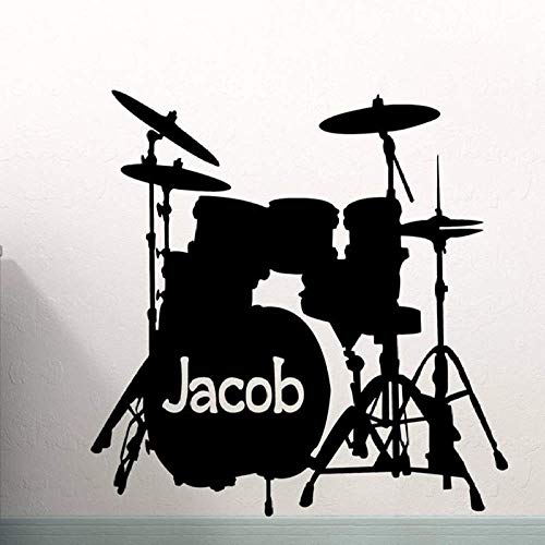 Schlagzeug Set Wandtattoo Benutzerdefinierter Name Mädchen Junge Junge Zimmer Musikinstrument Wandaufkleber Vinyl Aufkleber Schlafzimmer Band Musik Wandbild 69X57Cm Schlagzeug Set Wandtattoo Benutzerdefinierter Name Mädchen Junge Junge Zimmer Musikinstrument Wandaufkleber Vinyl Aufkleber Schlafzimmer Band Musik Wandbild 69X57Cm von SHENGWW