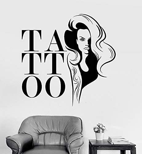 Teen Girl Wandtattoo, Wandtattoo Kunst, Tattoo-Salon Studio Mädchen Mädchen Schaufenster 72X74 Cm von SHENGWW