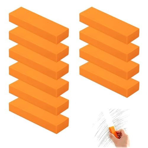 SHENGYIG Edelstahlradierer, 10 Stück Radierer zur Rostentfernung, Orange Gummi Kalk-Rostradierer, Wiederverwendetes Edelstahl-Dekontaminationsradierer, für Sauber Töpfe, Wasserhähne, Kessel von SHENGYIG