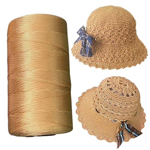SHENJILL Garn zum Häkeln, einfaches Häkeln für Anfänger, dickes Garn mit leicht zu sehenden Stichen für Tasche und Mütze (Khaki) von SHENJILL