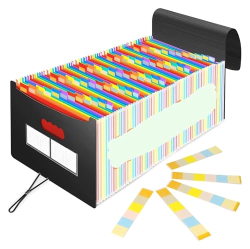 Erweiterbare Aktenordner 24/60 Taschen-Akkordeon-Dokumenten-Organizer, Organizer for Briefpapier, A4-Format, erweiterbarer Kunststoff-Akkordeon-Organizer(60 grids) von SHENJMAI