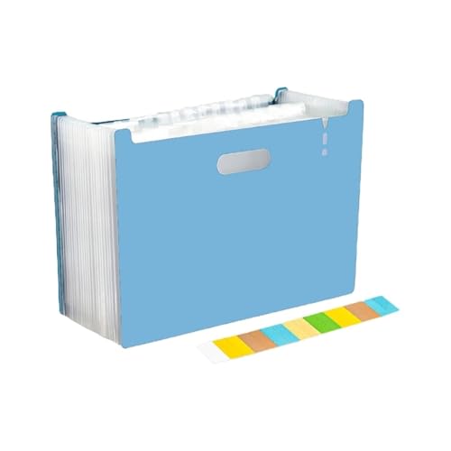 Erweiterbare Aktenordner A4-Akkordeon-Ordner, klare Index-Etiketten, erweiterbarer Dokumentenordner, Datei-Organizer, Schreibtisch-Management for Büro-Aktenschrank(Blue) von SHENJMAI