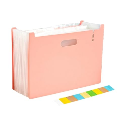 Erweiterbare Aktenordner A4-Akkordeon-Ordner, klare Index-Etiketten, erweiterbarer Dokumentenordner, Datei-Organizer, Schreibtisch-Management for Büro-Aktenschrank(Pink) von SHENJMAI