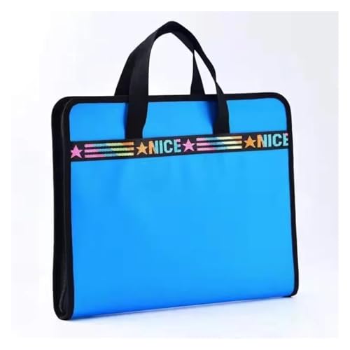 Erweiterbare Aktenordner Akkordeon-Aktenordner mit 13 Fächern, erweiterbarer Aktenordner mit Griffen, tragbarer A4-Dokumentenablagekasten aus Segeltuch, Desktop-Organizer(Blue) von SHENJMAI
